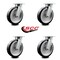 Service Caster 8 Inch Kingpinless Rubber on Aluminum Wheel Swivel Top Plate Caster SCC, 4PK SCC-KP30S820-RAR-4 - alternate 2